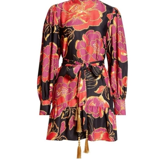 Farm Rio Floral Long-Sleeve Mini Dress - Picture 3 of 7